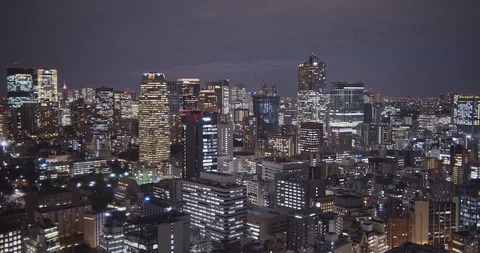 Night scene of Tokyo city. Urban night with thousands of lights. Stock Footage