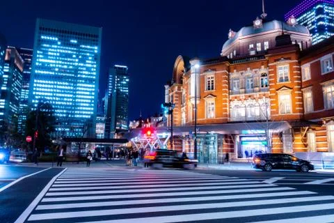Night scene of Tokyo Station Stock Photos