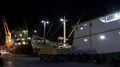 Night scenery boats and container ship at the docks in Labuan Bajo harbor 4k or 4k+ Resolution