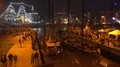 Night scenery crowds at floodgate Bremerhaven Sail city harbor event Germany 4k or 4k+ Resolution
