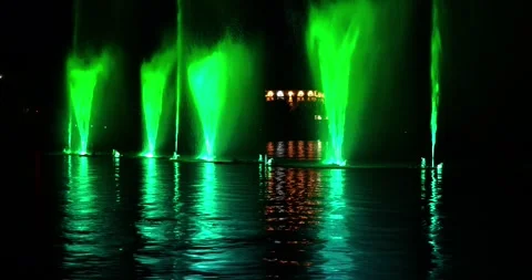 Night Scenes - Play of Light on Water Stock Footage 317350569