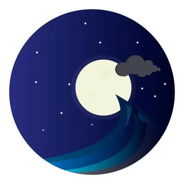 Night sea Stock Illustration