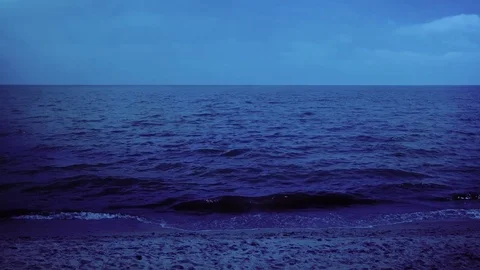 Night Sea Landscape Video stock 77119164
