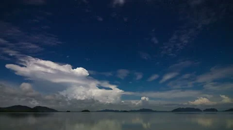 Night sea sky time lapse Stock Footage 8987516
