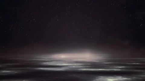 Night Sea View Animation Loop Video stock 224543625