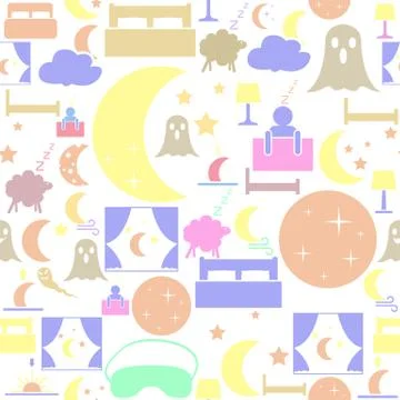 Night seamless pattern background icon. Illustrazione stock