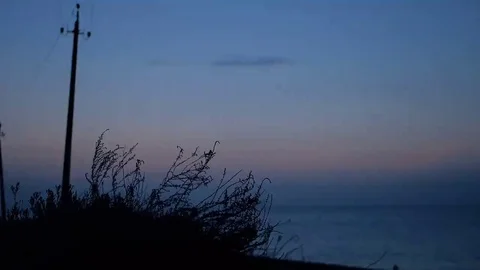 Night Seascape under the Full Moon, Static Shoot Time Lapse Video stock 69220622