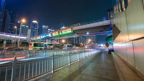 Night in Shanghai Stock Footage 87729180