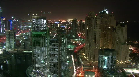Night Shoot Dubai Time Lapse 2 Vídeo Stock 130596