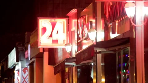 Night shop 24h Stock Footage 48731950