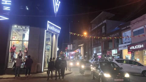 Night shopping Stock Footage 144840434