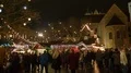 Night shot Brunswick Christmas market with illuminated trees and cathedral 4k or 4k+ Resolution