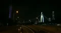 Night Shot of Busy City Cars Traffic and Guangzhou Skyline Famous Landmarks HD Footage