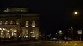 Night shot city street scenery illuminated theater building 4k or 4k+ Resolution