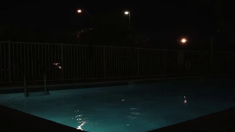 Night Shot of a Pool Video stock 71348510