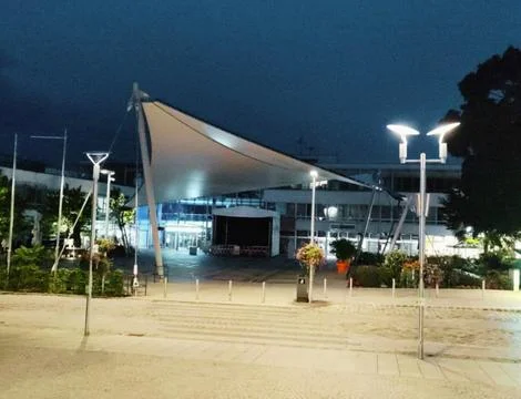 Night shot from the square Stock Photos