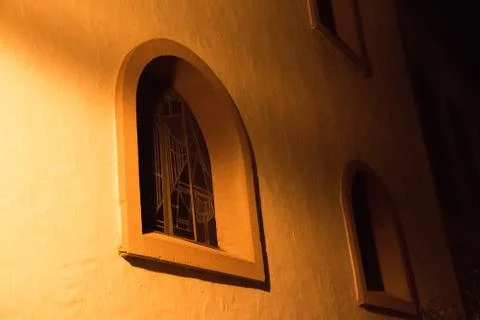 Night shot of a window Stock Photos