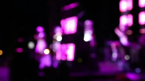 Night show program, artists on stage with pink light. Blurred image Video stock 220541668