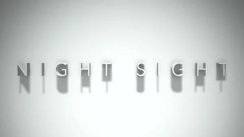 Night sight 3D title animation with shadows on a white background Video stock 297517021
