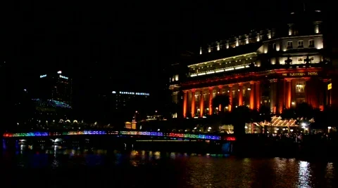 Night in Singapore Stock Footage 782004