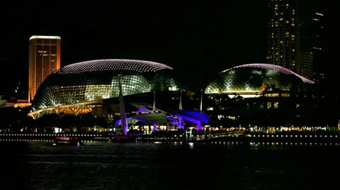 Night Singapore Stock Footage 24461192