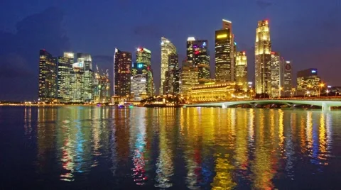 Night Singapore Stock Footage 56671686