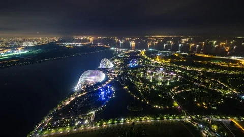 Night Singapore from marinabay Timelapse Stock Footage 72893553