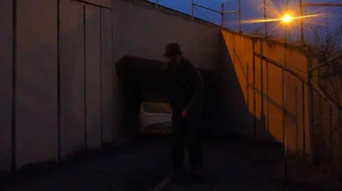 Night Skateboarder 2 Stock Footage 10886944