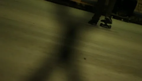 Night Skateboarder Stock Footage 11360563
