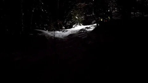 Night skiing at the black forest Stock Footage 126682209