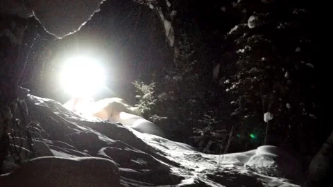Night skiing at the black forest Stock Footage 126682221