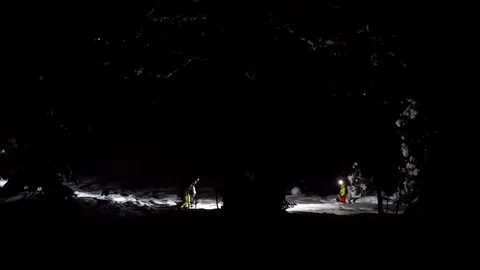 Night skiing at the black forest Stock Footage 126682230