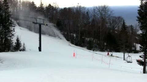 Night skiing preparation Stock Footage 10757632