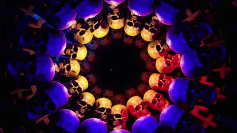 Night Of The Skull And Cross 01 4K Stock Footage 287103053