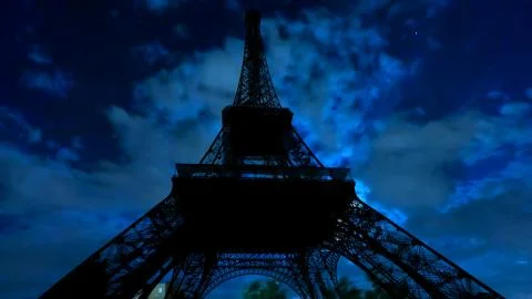 Night sky and Eiffel Tower Foto stock