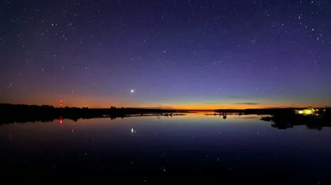 Night sky with aurora Stock Footage 11521329
