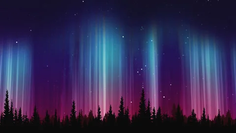 Night sky with aurora Stock Footage 97167295