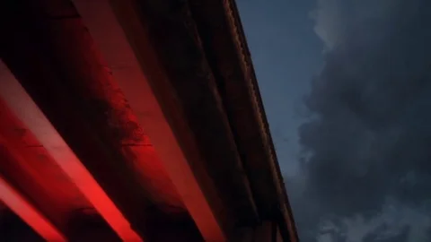 The night sky behind the bridge Stock Footage 71246058