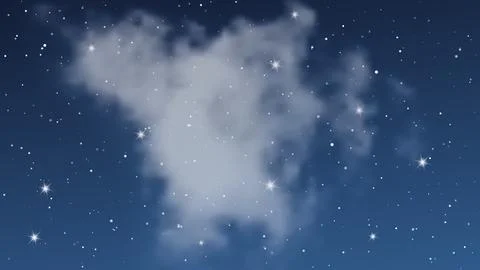 Night sky with clouds and many stars 스톡 일러스트