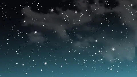 Night sky with clouds and many stars Stock Illustration