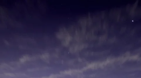 Night sky with clouds Stock Footage 2923308