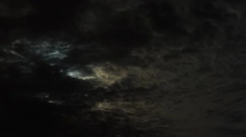 Night Sky Clouds Moon Video stock 66430947
