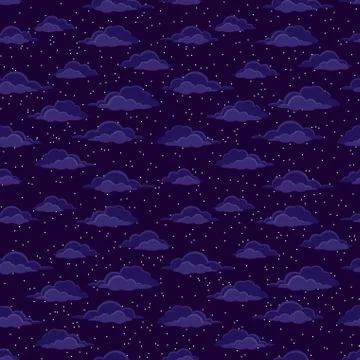 Night Sky with Clouds, Seamless Illustrazione stock