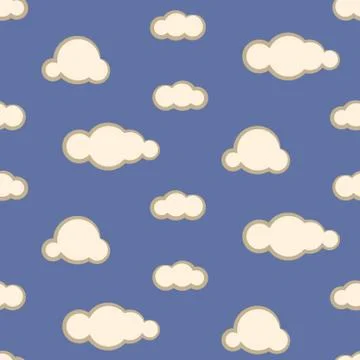Night sky clouds seamless vector pattern イラスト素材