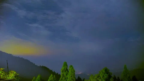 Night sky clouds time lapse from himalayan mountain Stock Footage 149782851