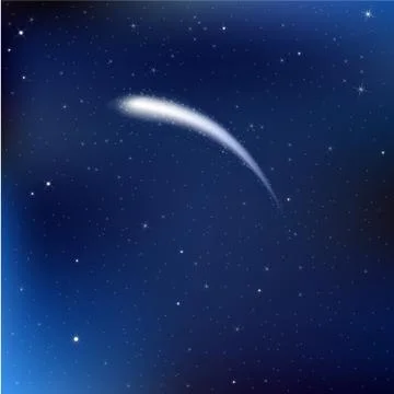 Night sky with comet Stock Illustration