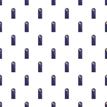 Night sky crescent moon and stars pattern Stock Illustration