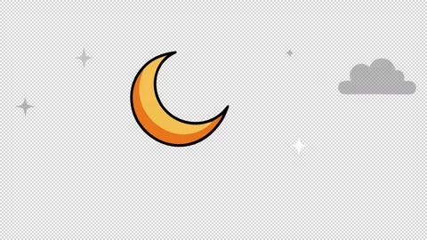 Night Sky with Crescent Moon Stock Footage 328287608