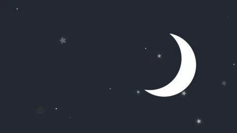 Night Sky with Crescent Moons and Twinkling Stars in Dark Atmosphere Stock Footage 317870789