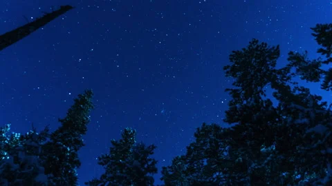 Night sky darkens after moonset then lightens as sun rises Stock Footage 166995346